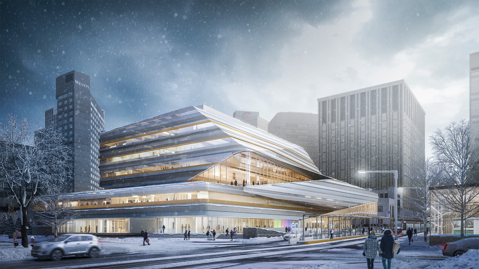 The Stanley A. Milner Library Renewal. Rendering by Norm Li.