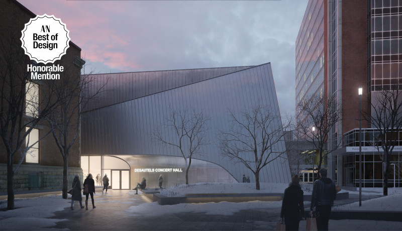 Desautels Concert Hall Wins the 2021 A’N Best of Design Award in Unbuilt – Education Category