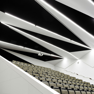 Interior view of main lecture hall. Photo by Scott Norsworthy.